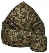 Sėdmaišis su pufu Sako Camouflage XXXXL Kodura, moro žalia