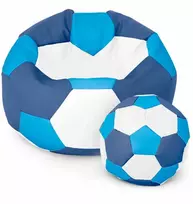 Blue Sėdmaišis su pufu Ball XXXXL (100 cm), Mėlyna/Baltas