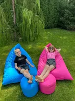 Sėdmaišis-gultas su pufu Sako XL Oxford, tamsiai žalias