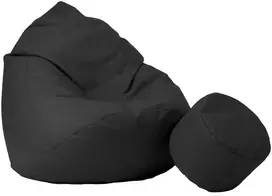Sėdmaišis su pufu Mega Comfort XXL, kodura, juodas