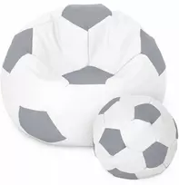 Sėdmaišis su pufu Ball XXXXL (100 cm), Baltas/Pilkas
