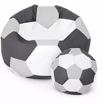 Sėdmaišis su pufu Ball XXXXL (100 cm), Pilkas/Graphite/Baltas