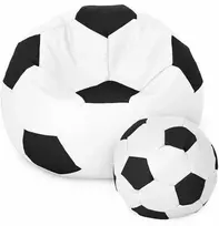 Sėdmaišis su pufu Ball XXXL (80 cm), Baltas/Juodas