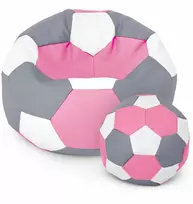 Pink Sėdmaišis su pufu Ball XXXXL (100 cm), Rožinė/Baltas/Pilkas