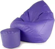 Sėdmaišis su pufu Mega Comfort XXL, dirbtinė oda, violetinis