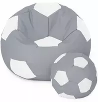 Sėdmaišis su pufu Ball XXXXL (100 cm), Pilkas/Baltas