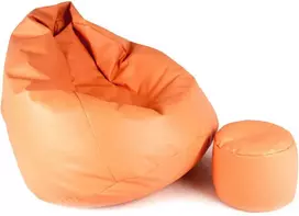 Sėdmaišis su pufu Mega Comfort XXL, dirbtinė oda, lašišinės spalvos