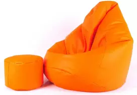 Sėdmaišis su pufu Mega Comfort XXL, kodura, oranžinis