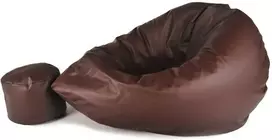 Sėdmaišis su pufu vaikams Mega Chill L, dirbtinė oda, rudas