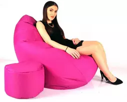 Sėdmaišis su pufu Mega Comfort XXL, kodura, fuksijų spalvos