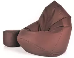 Sėdmaišis su pufu vaikams Mega Chill L, kodura, rudas