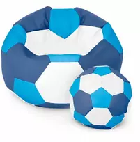 Blue Mėlyna Sėdmaišis su pufu Ball XXXL (80 cm), Mėlyna/Baltas