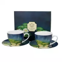 DUO Porcelianiniai puodeliai su lėkštutėmis 2vnt 250ml Monet Vandens lelijos