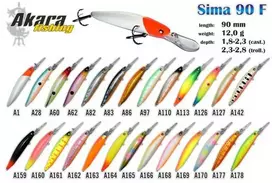 Vobleriai Akara Sima 90F, 90 mm, 12 g