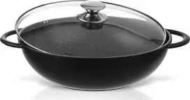 Orion Wok keptuvė GRANDE 32 cm granitinė su stikliniu dangteliu