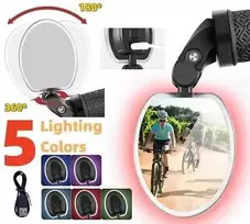 Veidrodis ProX Vision MR-54 į vairo galą ovalus reguliuojamas su LED apšvietimu USB