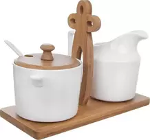 Orion porcelianinė cukrinė ir ąsotis pienui 280 ml balta 3 vnt.