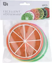 Excellent Houseware Vaisinių padėkliukų rinkinys puodeliams 8,5 cm 6 vnt.