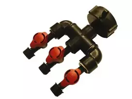 Horizontalus IBC pajungimas su 3 išėjimais