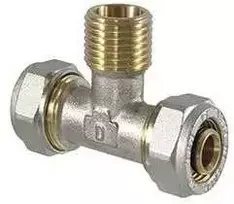 Tdm_Brass Užveržiamas trišakis 1060, 1/2″ x 16 mm, išorinis sriegis