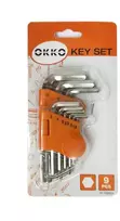 Grąžtas Okko King Tony šešiakampių raktų rinkinys HH F-70002A 9 vnt. 1,5-10