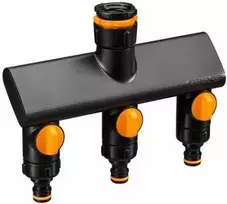 Fiskars Comfort čiaupo jungtis su trimis žarnų pajungimais On/ff