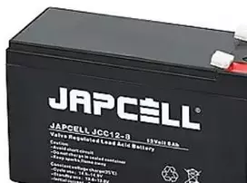 Japcell AGM akumuliatorius 12 V - JCC12-8, 8,0 Ah gilaus ciklo, 4,8 mm kontaktai, švino rūgšties akumuliatorius