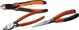 BAHCO replių rinkinys Replių rinkinys 1. Jį sudaro vielos kirpimo žirklutės 2101G-160, kabelių kirpimo žirklutės 2233D-160 ir replės smailiais galais 2430G-190HD.