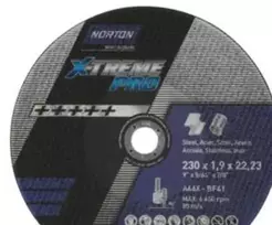 Saint Pjovimo diskas 230x1,9x22,23 mm - A46X-T41 NOR-X-Treme Pro, ypač tinka plienui ir nerūdijančiam plienui