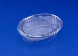 Plus Pack Plastikiniai padėklai su atlenkiamu dangteliu 50 vnt. R-PET ovalo formos 760 ml 204x166x52 mm 97012 - (50 vnt.)