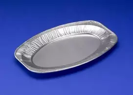 Plus Pack Ovalios vidutinio dydžio 43x29x2,5cm lygios maitinimo lėkštės, 10 vnt./pakuotėje - (10 vnt.)
