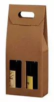 GAV Vyno pakuotė ruda, atvira, banguota dovanų dėžutė 2 fl 3/4 l talpos buteliams, 20 vnt./pak. - (20 vnt.)