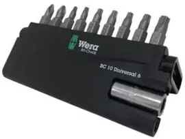 Grąžtas Wera antgaliai, 10 dalių - TX10, TX15, 3xTX20, TX25, TX30, PH2, PZ2 ir 1 laikiklis. 8151/55/67-9/899