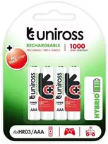 Uniross Batteries Uniross AAA 1000 NiMh baterijos