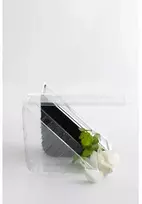 Plus Pack Plastikinis padėklas su dangčiu, platus, 3 sluoksnių, A-PET, 185x68x85mm, 500 vnt./pakuotėje - (500 vnt.)