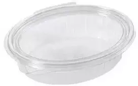 Multi Salotų dubuo „Clearshow“, 370 ml, ovalus, su atlenkiamu dangteliu, skaidrus RPET, 12 pakelių po 50 vnt./dėžutėje