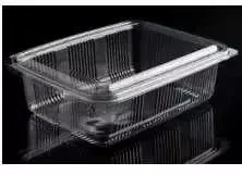 Multi „Cateresource“ plastikiniai puodeliai 1500 ml, 140x195x70 mm, kvadratiniai, su RPET dangteliu, skaidrūs (4 vnt. x 100 vnt./dėžutėje)