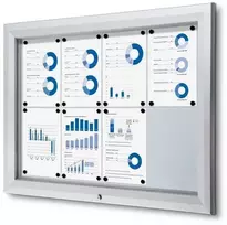 Twinco TWIN lauko pakabinama baltos lentos spintelė – 8 x A4 sidabrinė 760x47x1025 mm (1 vnt.)