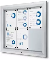Twinco TWIN lauko pakabinama baltos lentos spintelė – 6 x A4 sidabrinė 760x47x805 mm (1 vnt.)