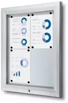 Twinco TWIN lauko pakabinama baltos lentos spintelė – 4 x A4 sidabrinės, 760x47x588 mm (1 vnt.)