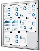 Twinco TWIN pakabinama baltos lentos spintelė, skirta naudoti viduje ir lauke, su dangčiu – 12 x A4 sidabrinė, 9610x23x10040 mm (1 vnt.)