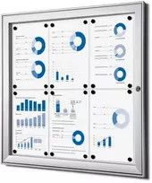 Twinco TWIN pakabinama baltos lentos spintelė, skirta naudoti viduje ir lauke, su dangčiu – 6 x A4 sidabrinės spalvos, 7410x23x6960 mm (1 vnt.)