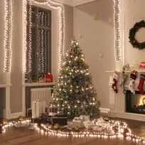 LED lempučių girlianda, PVC, 1000 šiltų baltų LED, tanki