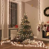 LED lempučių girlianda, PVC, 400 šiltų baltų LED, tanki