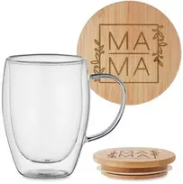 Dvigubo stiklo puodelis "Mama" 350ml