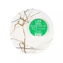 Romer Gogreen Ekologiškos popierinės lėkštės Marble Go Žalias Ø18cm 10 vnt.| 0,07kg
