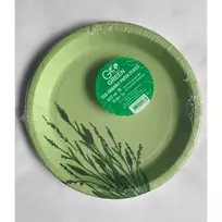 Florentyna Gogreen "Reed Go Žalias" ekologiškos popierinės lėkštės Ø22cm 10 vnt. | 0,11 kg