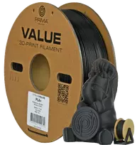 PrimaCreator PrimaValue PLA+ 1.75 mm 3kg - Matte Juodas