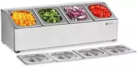 Royal Catering Vitrinos stovas maitinimo konteineriams 4 x GN1/6 + 4 x konteineriai