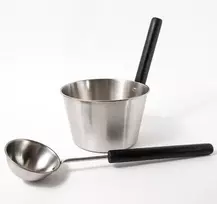 SAUNIA kubiliuko ir samčio nerūdijančio plieno rinkinys 4 l